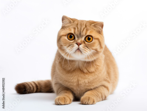 Scottish Fold Cat Studio Shot Isolated on Clear Background