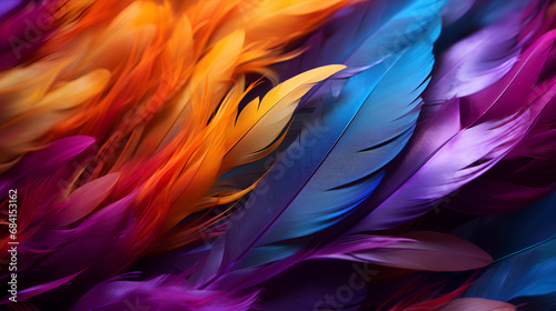 colorful feathers background,Plumage Colorful Images, Dynamic vibrant feathers background