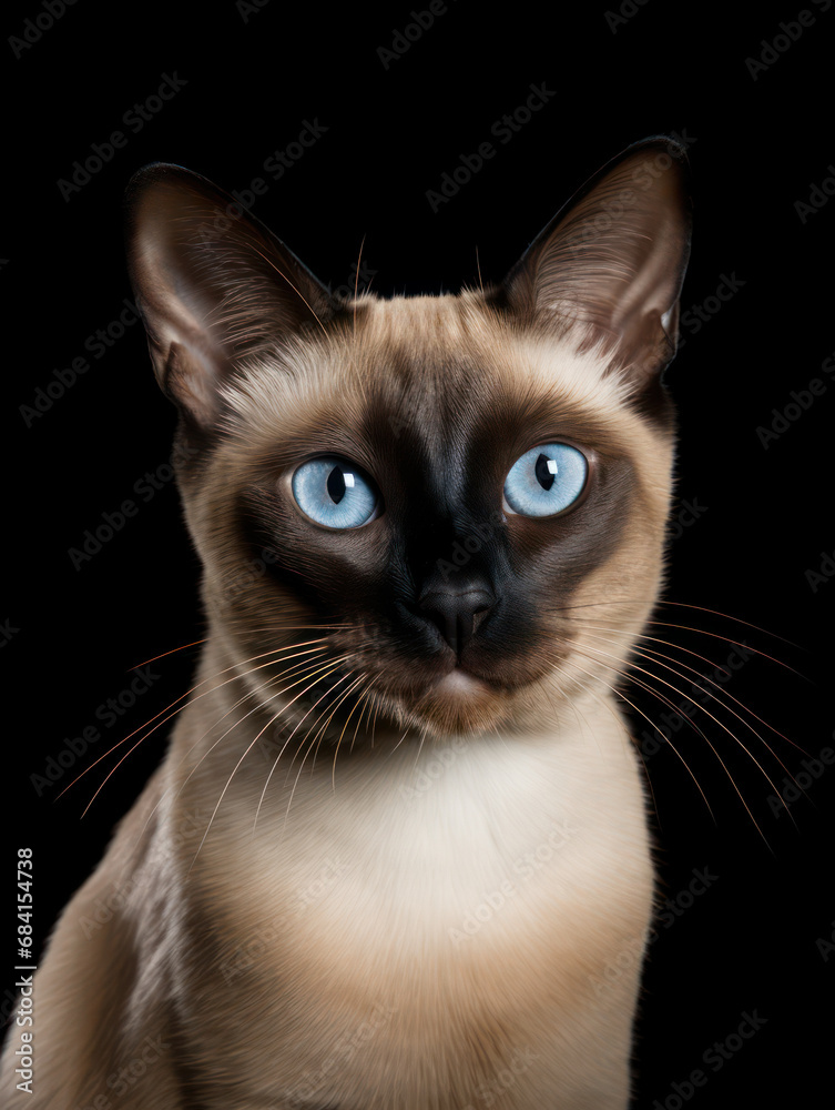 Siamese Cat Studio Shot Isolated on Clear Background Siamese Cat Studio Shot Isolated on Clear Background