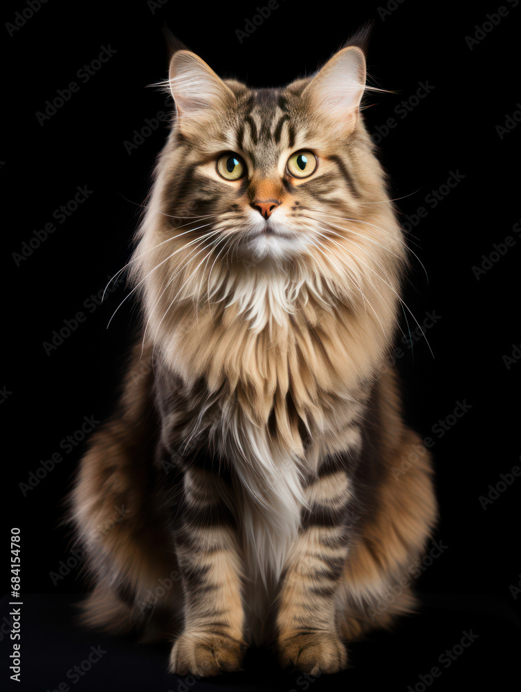 Siberian Cat Studio Shot Isolated on Clear Background Siberian Cat Studio Shot Isolated on Clear Background