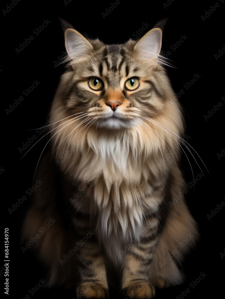 Siberian Cat Studio Shot Isolated on Clear Background Siberian Cat Studio Shot Isolated on Clear Background
