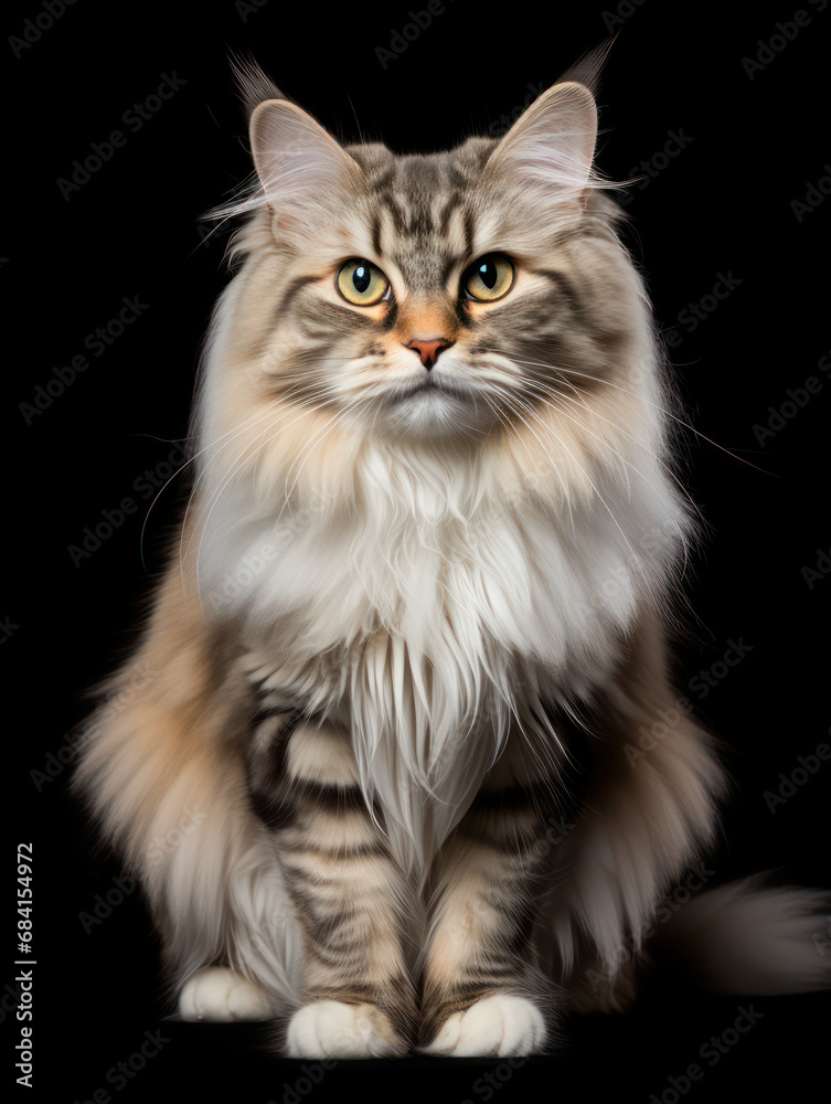 Siberian Cat Studio Shot Isolated on Clear Background Siberian Cat Studio Shot Isolated on Clear Background