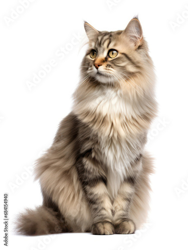 Siberian Cat Studio Shot Isolated on Clear Background © Vig