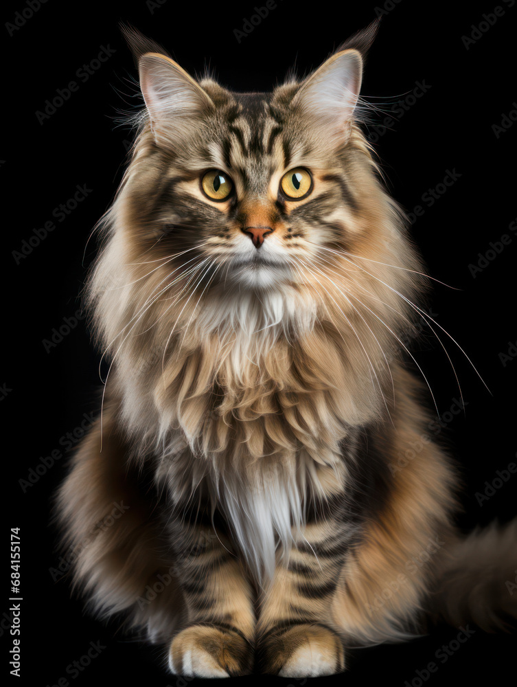 Siberian Cat Studio Shot Isolated on Clear Background Siberian Cat Studio Shot Isolated on Clear Background