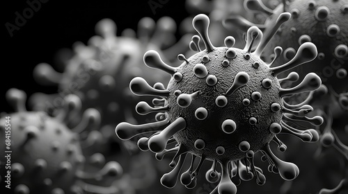 widok choroby wirusa bakteri w microskali