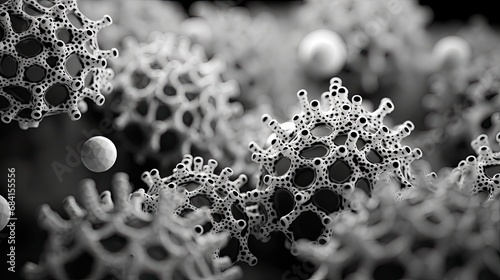 widok choroby wirusa bakteri w microskali