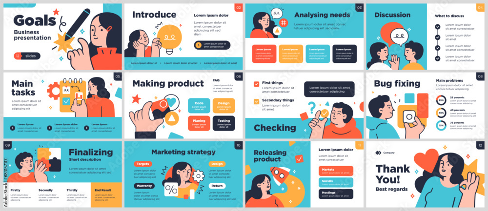 Presentation and slide layout background. Design template with business ...