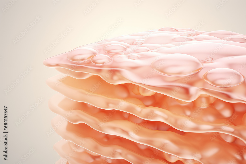 Beautiful collagen skin, skin 3D modeling Beautiful collagen skin, skin 3D modeling