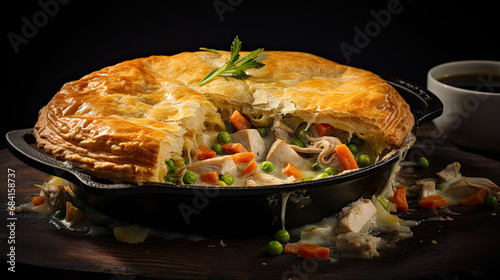 Chicken potpie. Chicken and stew photo