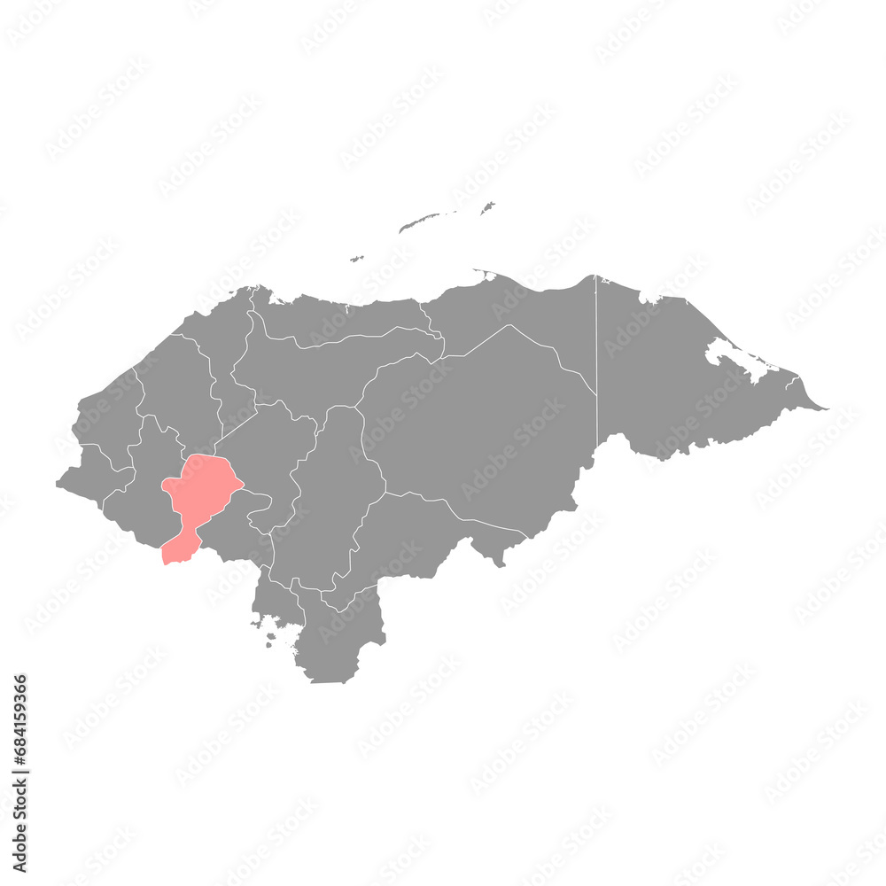 Fototapeta premium Intibuca department map, administrative division of Honduras. Vector illustration.