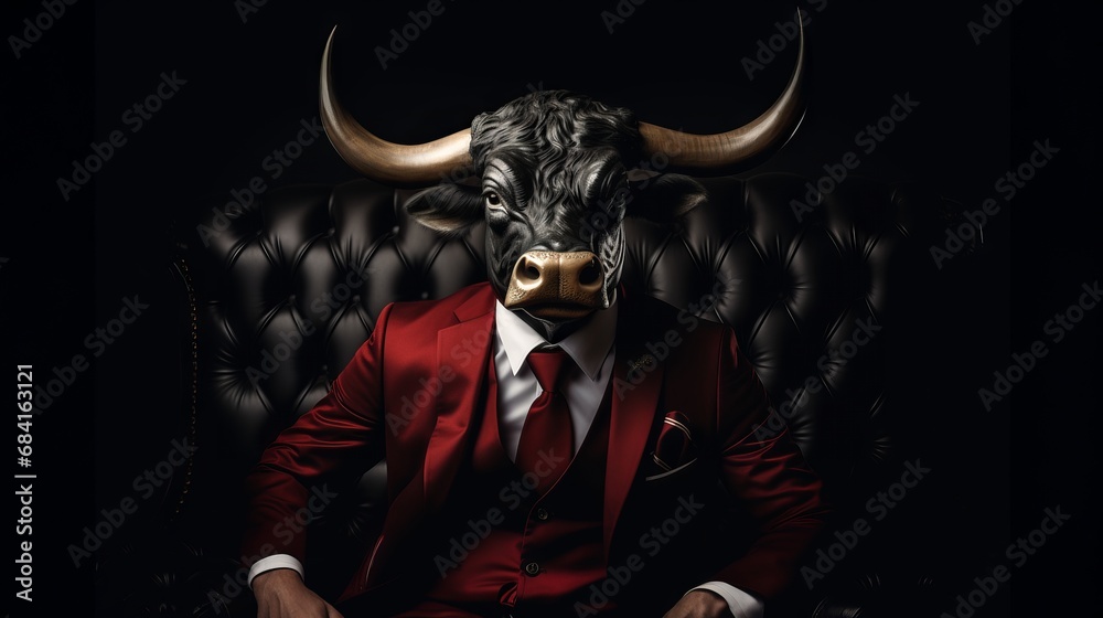 Bull with human body and a bull head. Made with Generative AI. Bull with human body and a bull head. Made with Generative AI.