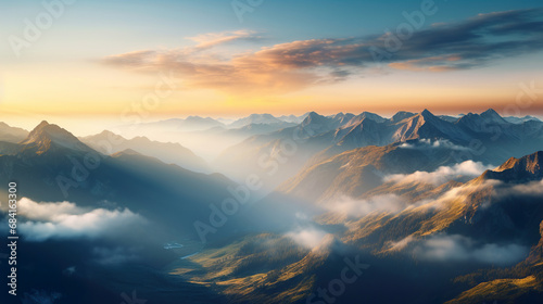 clouds over the mountains. Generative Ai