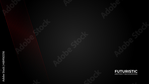 Red abstract background with shiny red lines on dark background. Concept technology futuristic lines with light effect.Modern design template element future style for flyer, card, cover, brochure.