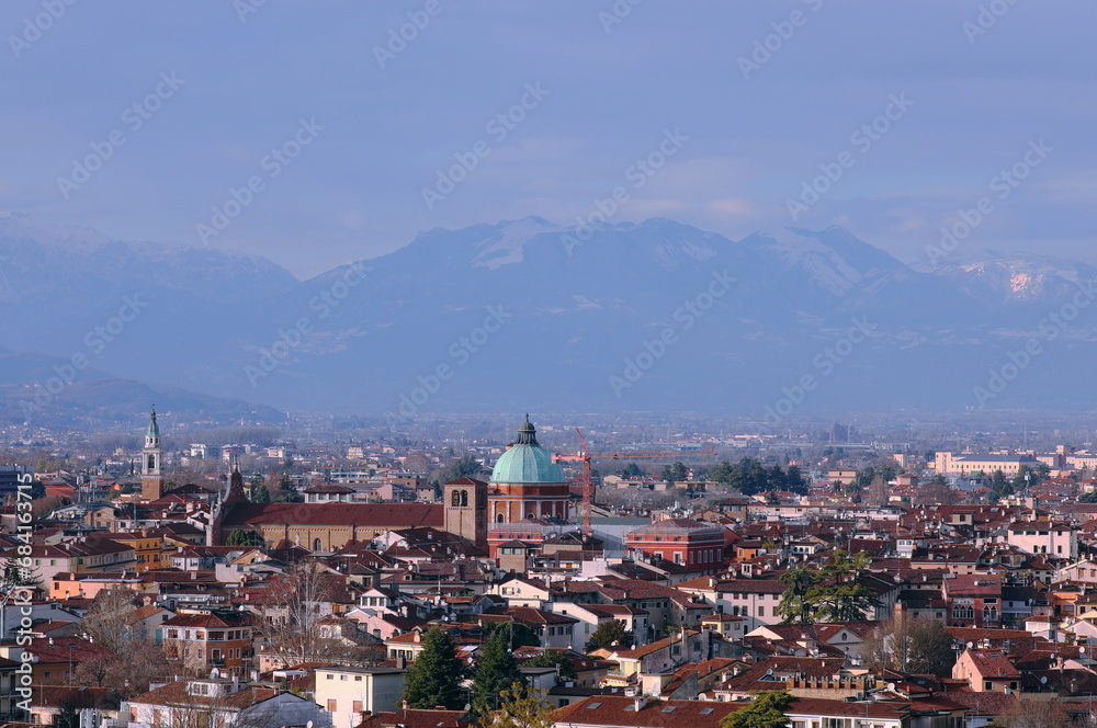 Dome of the Cathedral called DUOMO of Vicenza in Northern Italy