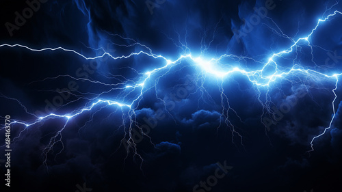 blue fantasy lightning on black background