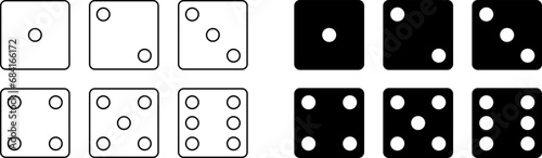 Game dice. Set of Ludo dices collection from one to six. Vector illustration.