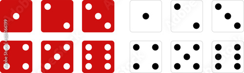 Game dice. Set of Ludo dices collection from one to six. Vector illustration.