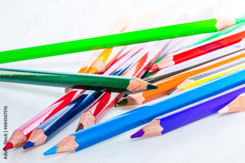 A Vibrant Array of Colorful Pencils Creating a Beautiful Spectrum