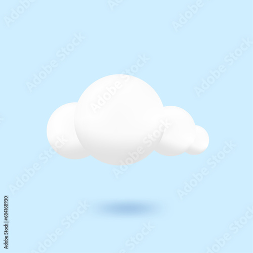 Cloud 3d soft icon design illustration