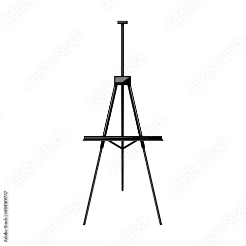 board easel cartoon. canvas stand, blank empty, wood exhibition board easel sign. isolated symbol vector illustration