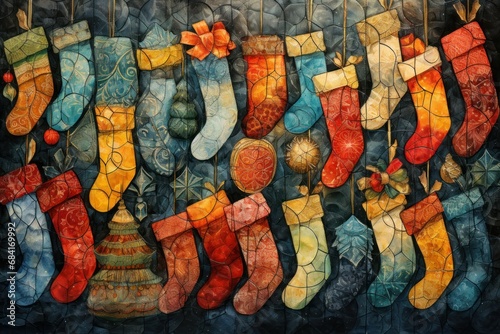 Christmas Stockings - Generative AI © Sidewaypics