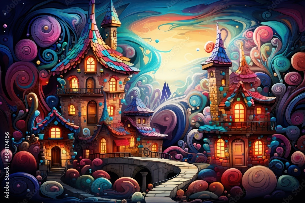 Fototapeta premium Gingerbread Houses - Generative AI