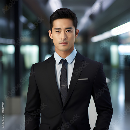 smart good looking Asian male working in financial services © l1gend