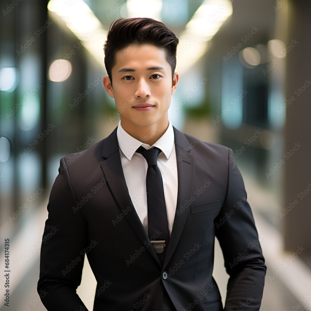 smart good looking Asian male working in financial services smart good looking Asian male working in financial services