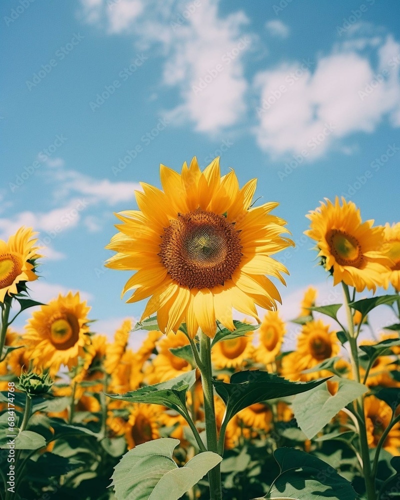 Fototapeta premium field of sunflowers