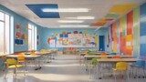 education, classroom, class, school, teacher, learning, desk, student, lesson, table, background, children, child, study, chair, indoors, elementary, nobody, young, interior, empty, design, back, stud