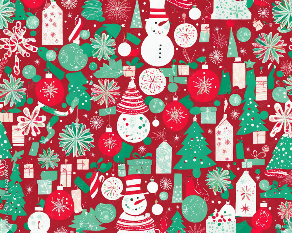 seamless pattern with christmas trees