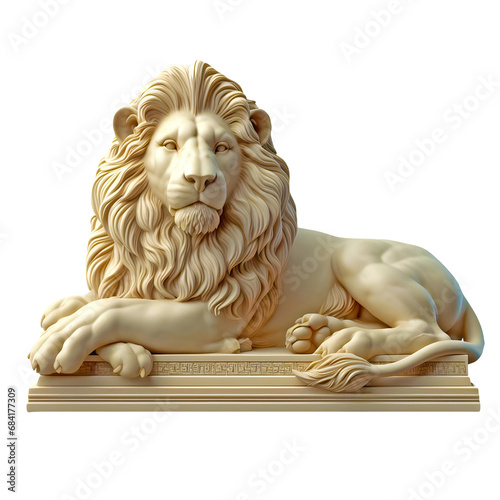 lion statue isolated on transparent background