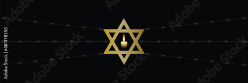 International Holocaust Remembrance Day vector. Star of David . January 27. Important day