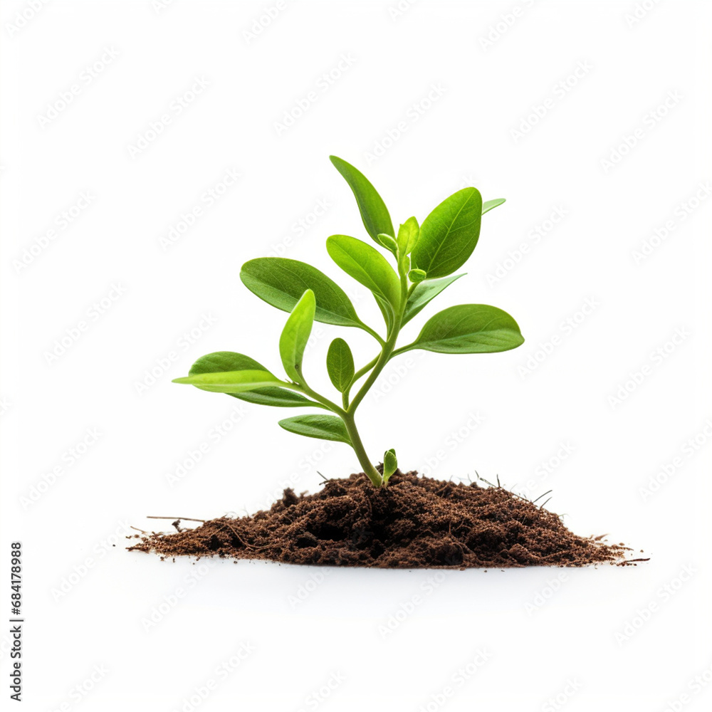 an isolated small green plant with white background created with Generative Ai an isolated small green plant with white background created with Generative Ai
