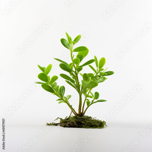 an isolated small green plant with white background created with Generative Ai