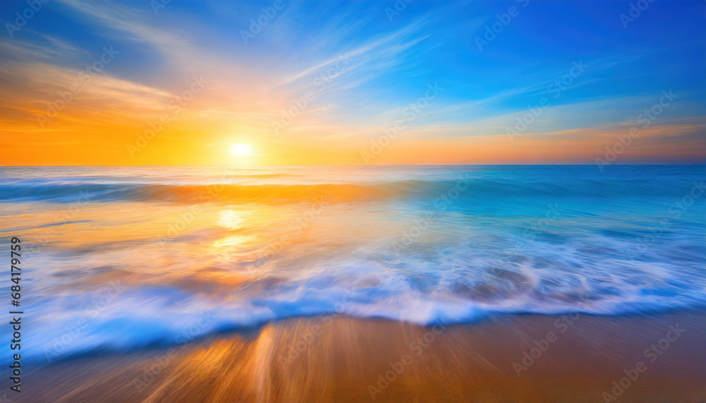 vibrant sunrise seascape abstract coastal wallpaper with blue sky and sea