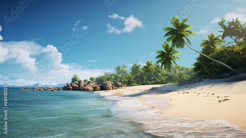 Beautiful tropical beach isolated photo