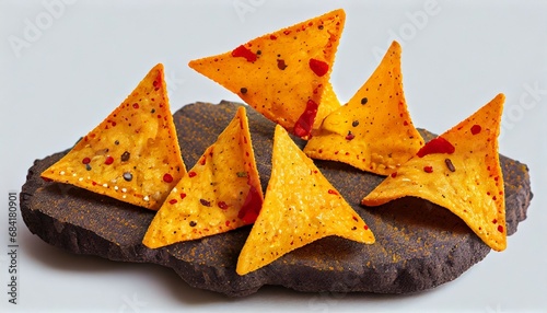 nachos chips isolated mexican triangle corn chips for nacho tortilla maize snack nachos on white background