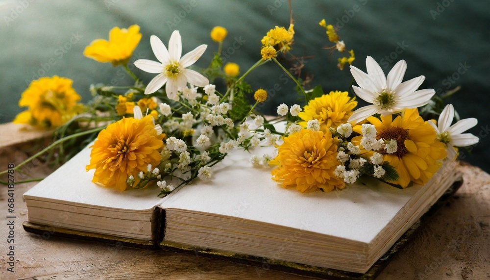 book with flowers