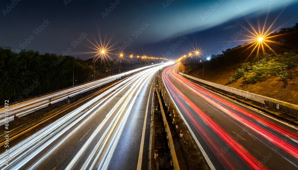 a long exposure photo of a highway at night generative ai