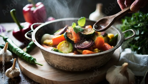 sauted mixed vegetables food photography recipe idea