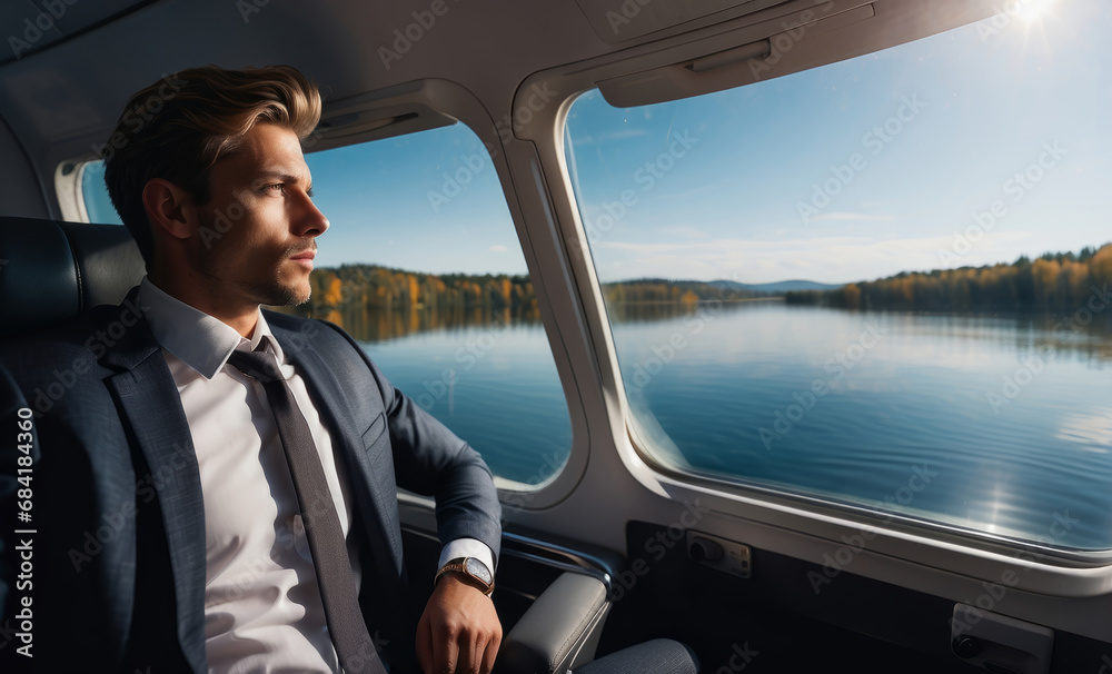 portrait of a guy in a cabin on the lake