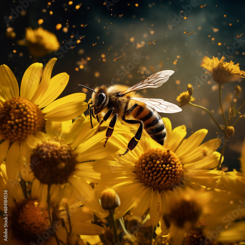 bee pollination created with Generative Ai © Andrii Yablonskyi