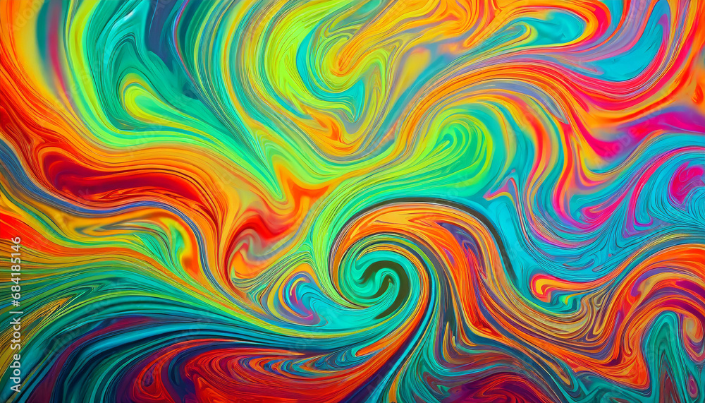 psychedelic multicolored abstract background with swirls fluids found liquify psychedelia illustration generative ai