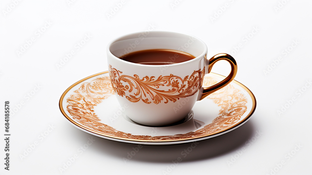 Classic coffee cup and saucer isolated Classic coffee cup and saucer isolated