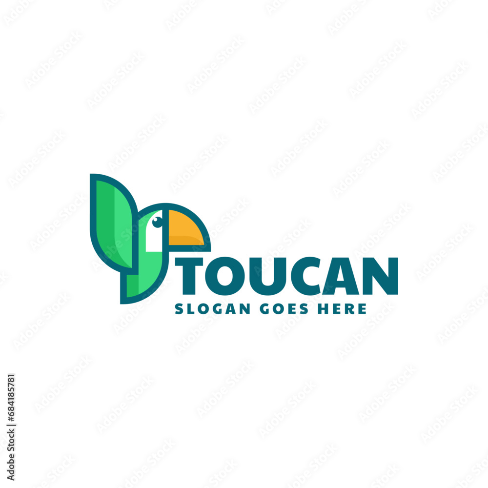 Vector Logo Illustration Toucan Simple Mascot Style Vector Logo Illustration Toucan Simple Mascot Style