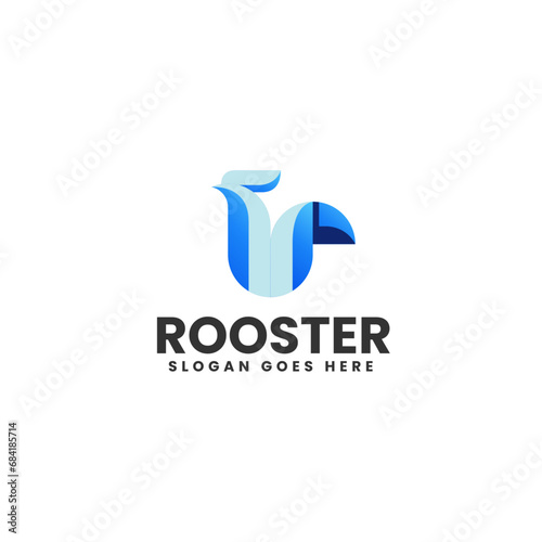 Vector Logo Illustration Rooster Gradient Colorful Style