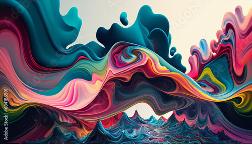 abstract colorful background with swirls photo