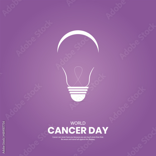 World Cancer Day. Cancer day creative design for social media post.