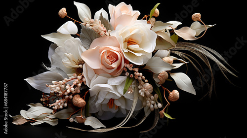 Stylish wedding bouquet isolated photo